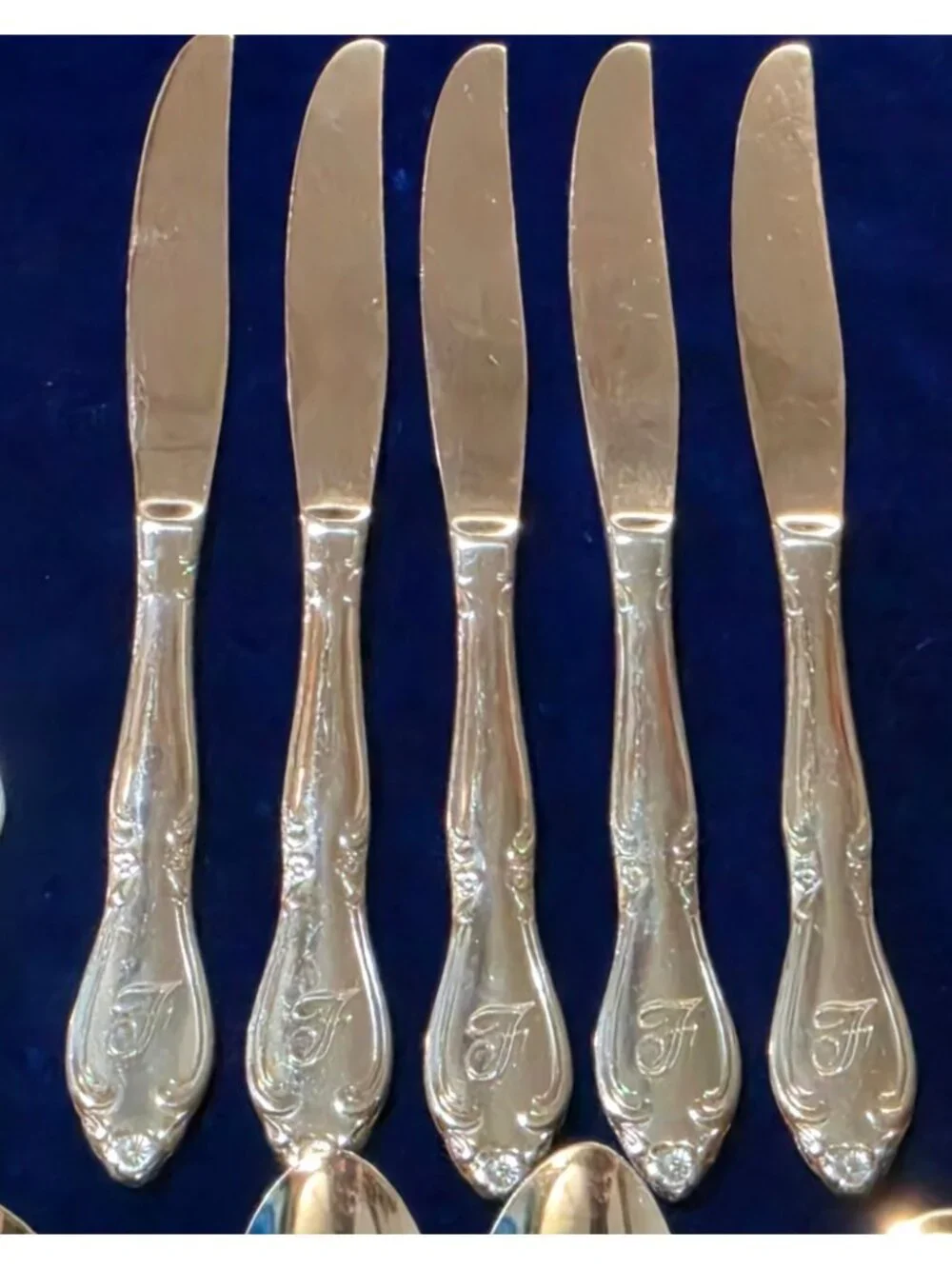Vtg 23 Pc Stainless Flatware Lot Affection Pattern Taiwan Monogram 